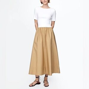 GAP Mixed Media Modern Rib Maxi Dress in New Off White | XL | EUC